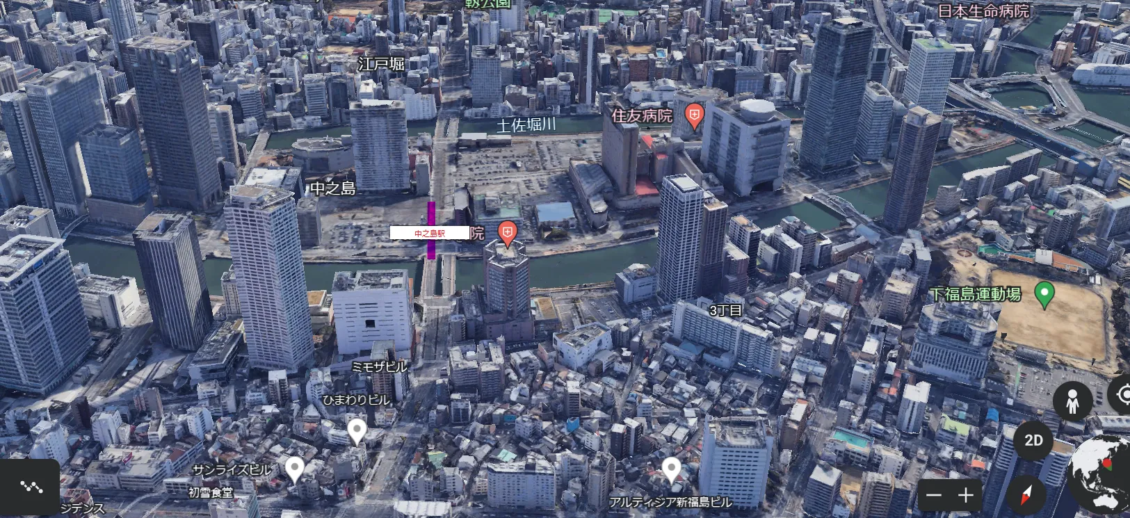 中之島駅上空・加工